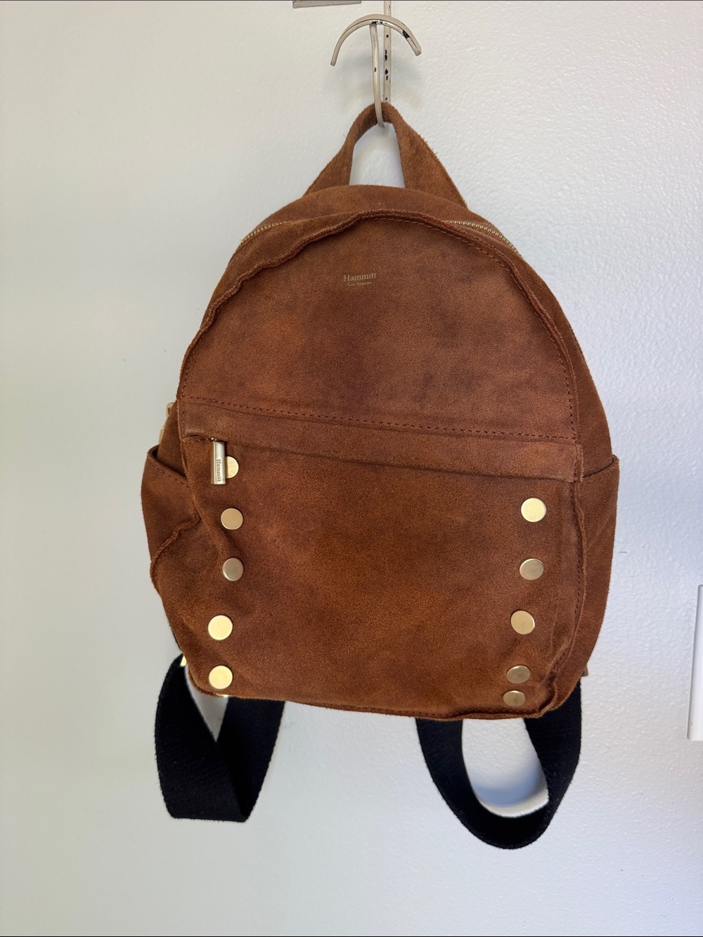 Hammitt Hunter Med Brown Suede Backpack with Gold Studs